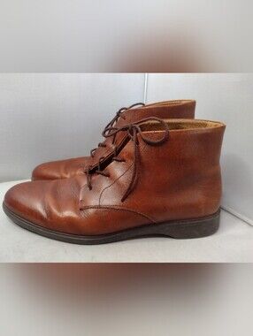 Amberjack Chelsea Brown Leather Chukka  Boots 12 Brown Chestnut Lace